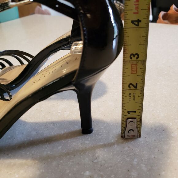 Talbots Women’s Black Leather Ankle Strap Heels Sandals Size 8 - Picture 6 of 6